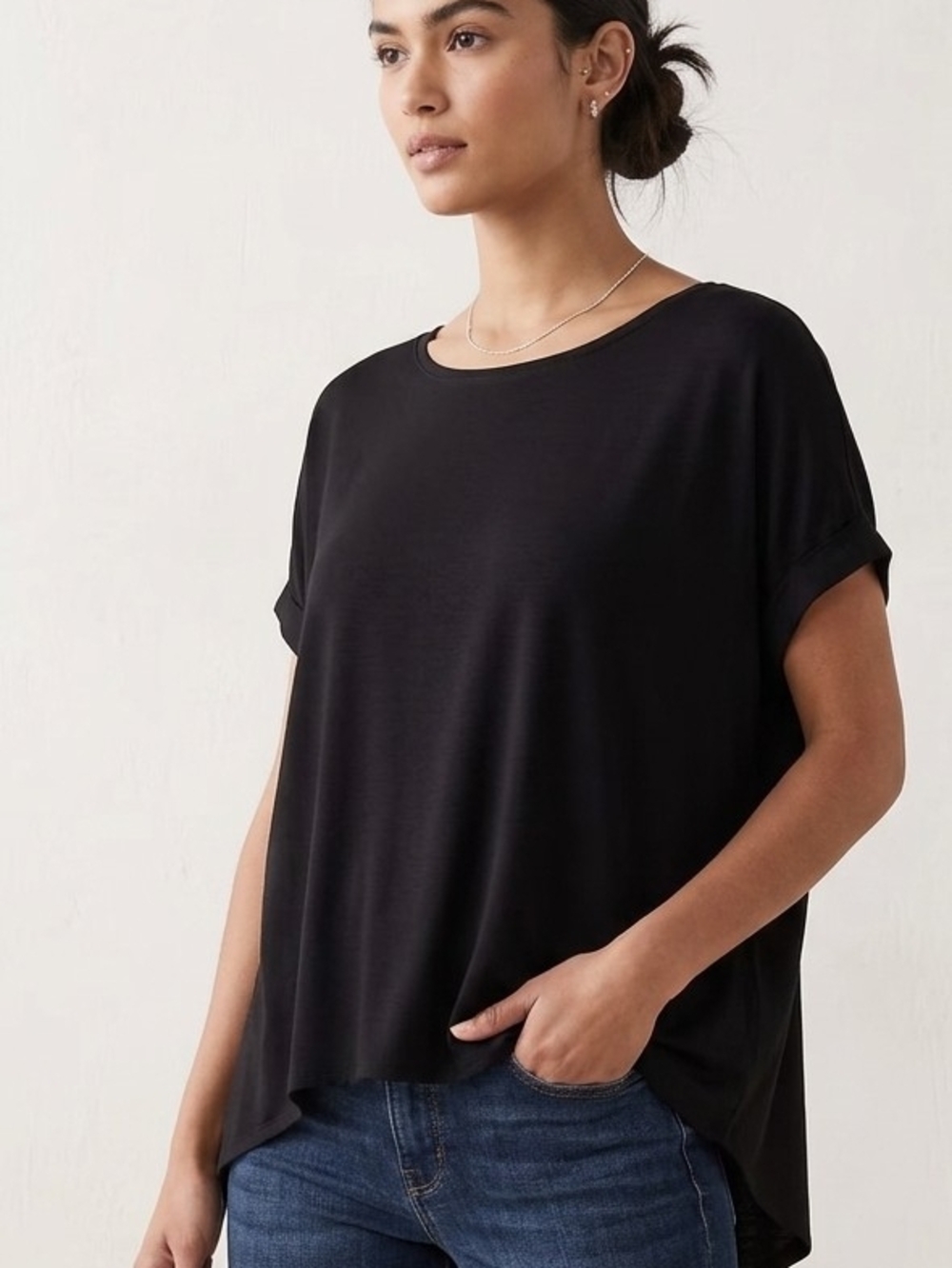 Forever 21 Classic Black Dolman Sleeve Top